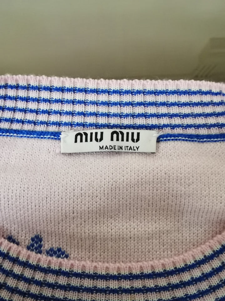 Miu Miu Virgin Wool Cropped Sweater