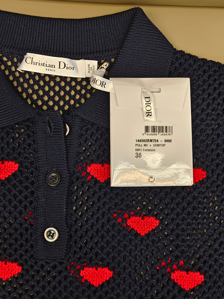 Christine Dior 襯衫 - 毛衣海軍藍和紅心我愛巴黎 上衣
Christine Dior Shirt - SWEATER Navy Blue and Red Hearts I Love Paris Top