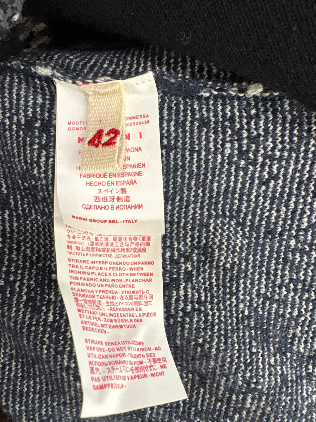 Marni水墨印花拼接圓領針織上衣 Marni ink-wash print patchwork crew neck knit top