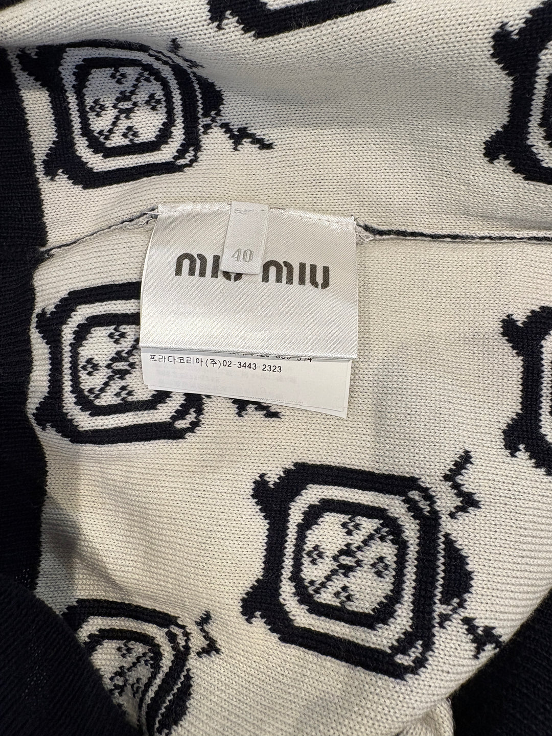 Miu Miu復古電視機圖案針織開衫 Miu Miu retro TV pattern knitted cardigan
