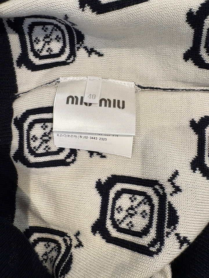 Miu Miu復古電視機圖案針織開衫 Miu Miu retro TV pattern knitted cardigan