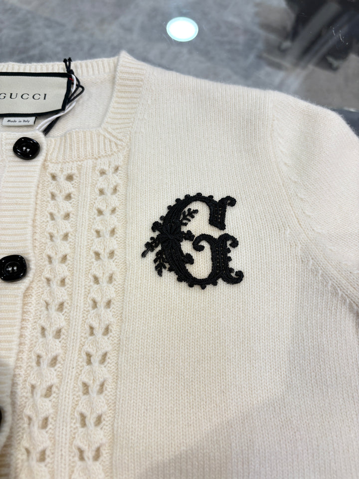 GUCCI 經典刺繡針織外套 GUCCI classic embroidered knit cardigan