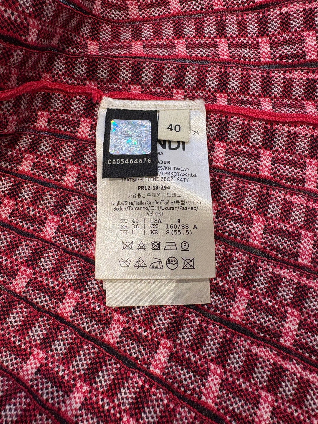 FENDI格紋鏤空針織連身裙 FENDI plaid openwork knit dress