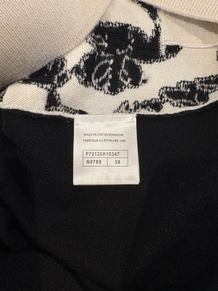 CHANEL黑白拼色和平鴿短款針織開衫CHANEL Black and White Color Block Dove Short Knit Cardigan