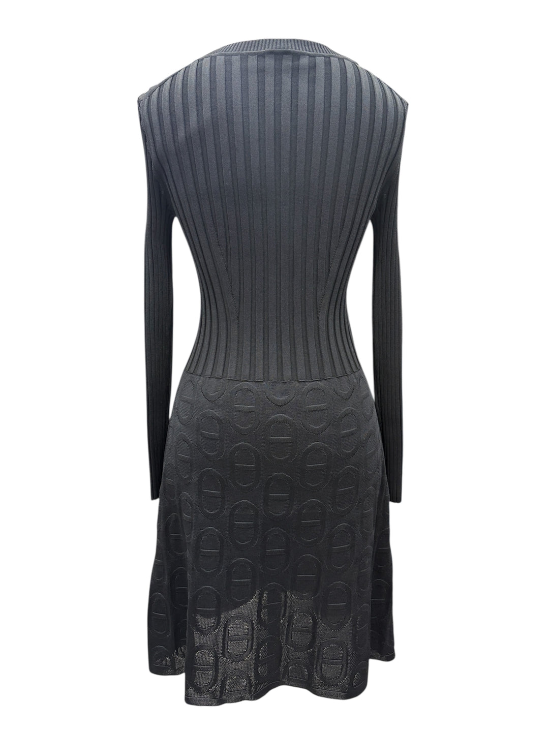 Hermès  圖案提花 絲絨針織黑色連身裙 Hermès graphic jacquard velvet knit black dress