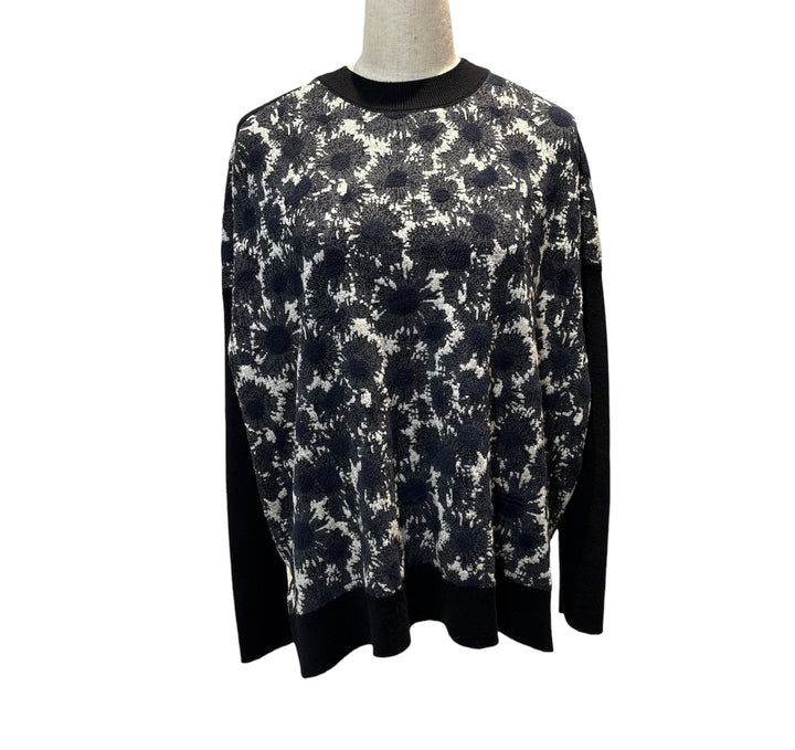 Marni水墨印花拼接圓領針織上衣 Marni ink-wash print patchwork crew neck knit top