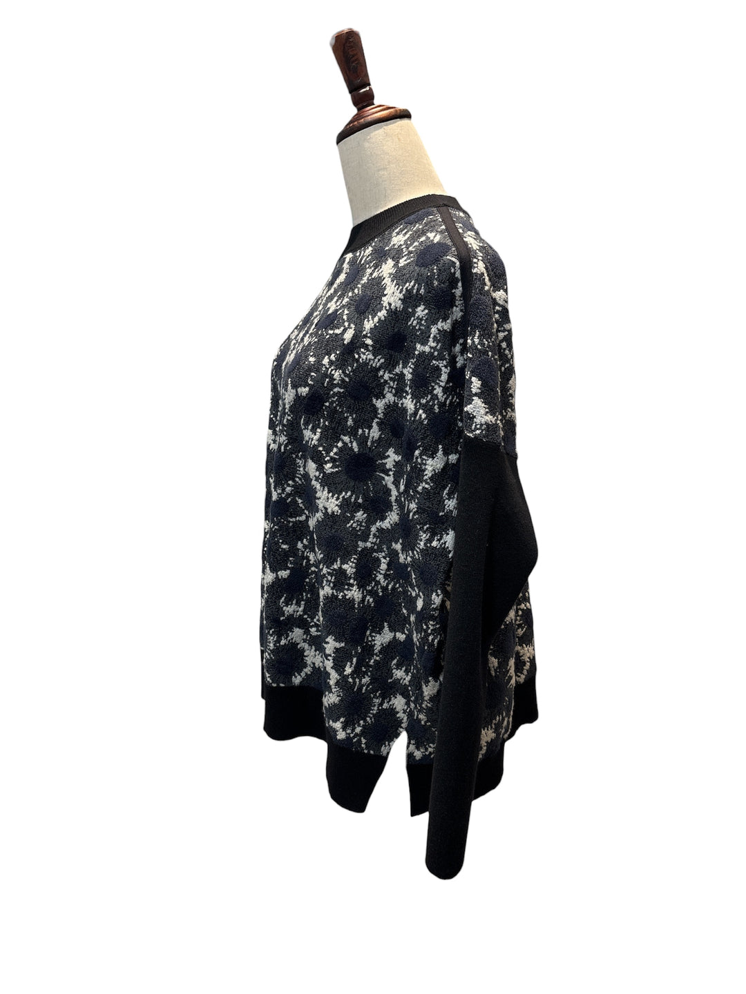 Marni水墨印花拼接圓領針織上衣 Marni ink-wash print patchwork crew neck knit top