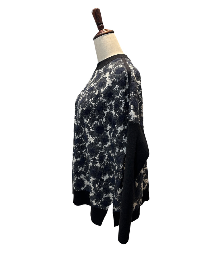 Marni水墨印花拼接圓領針織上衣 Marni ink-wash print patchwork crew neck knit top