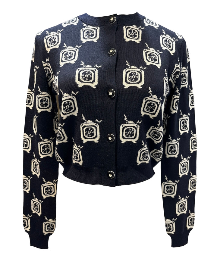 Miu Miu復古電視機圖案針織開衫 Miu Miu retro TV pattern knitted cardigan