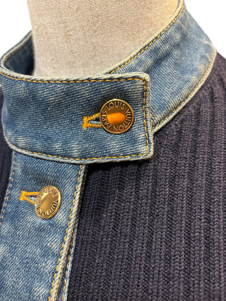 OUIS VUITTON LV 針織拼接丹寧連身裙 LOUIS VUITTON LV Knitted Denim Dress
