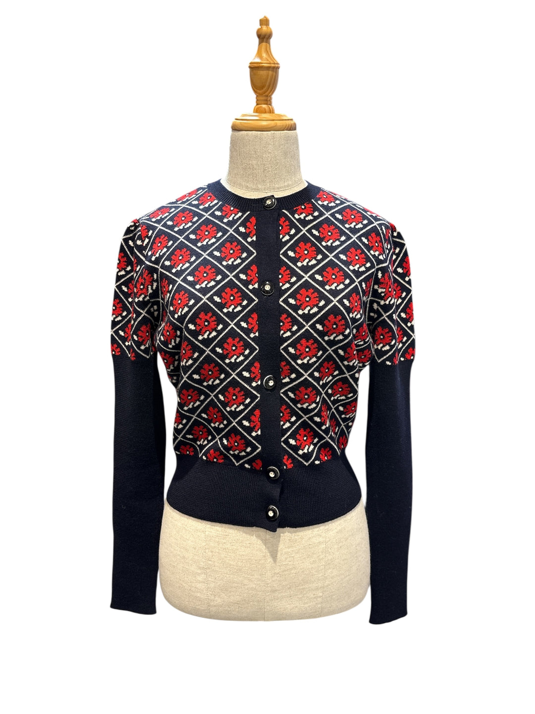 MIU MIU 花卉針織開襟外套 MIU MIU Floral Knit Cardigan