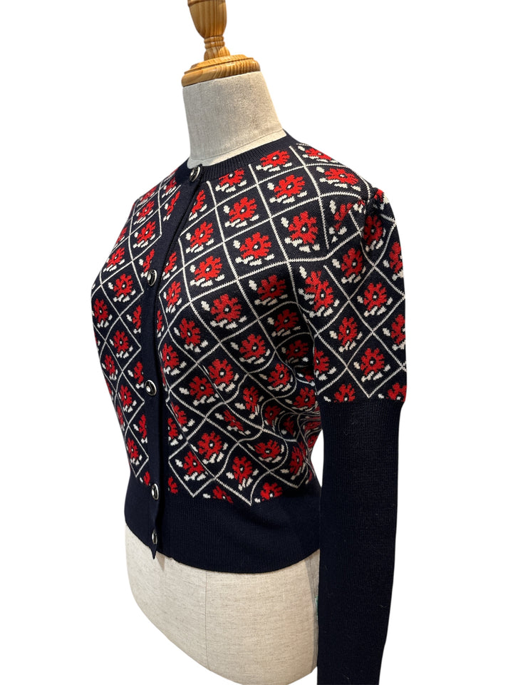 MIU MIU 花卉針織開襟外套 MIU MIU Floral Knit Cardigan