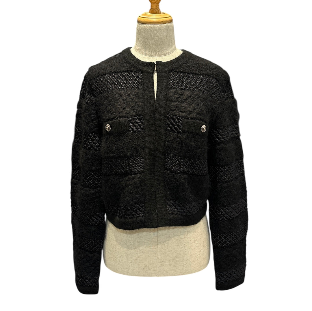 CHANEL 經典黑色編織外套 CHANEL classic black woven jacket