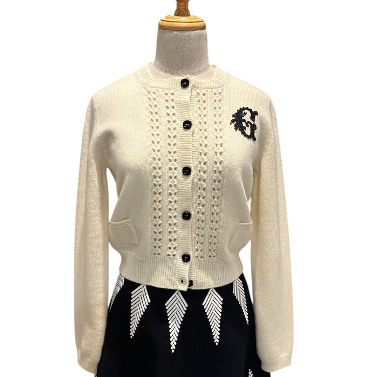 GUCCI 經典刺繡針織外套 GUCCI classic embroidered knit cardigan