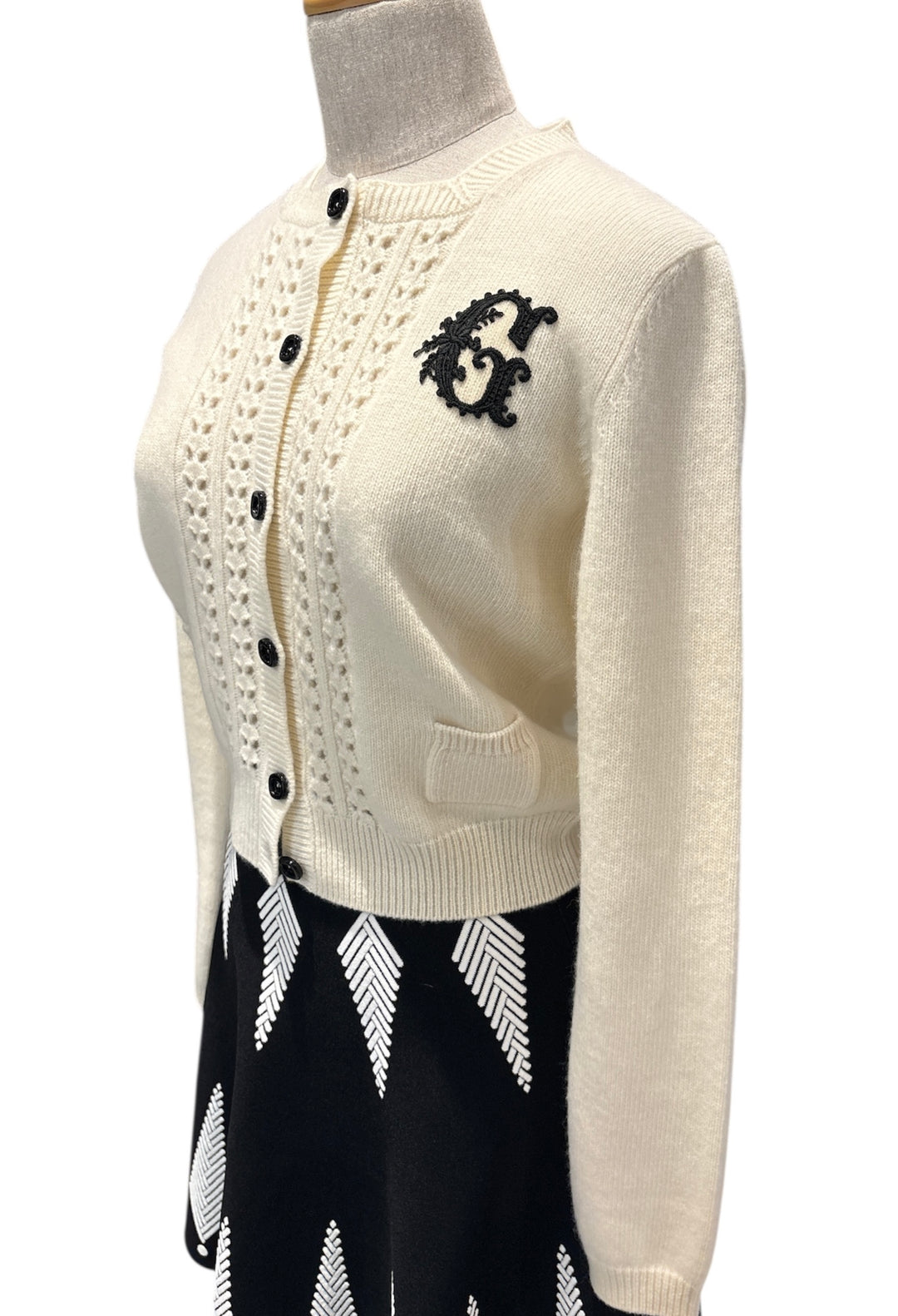 GUCCI 經典刺繡針織外套 GUCCI classic embroidered knit cardigan