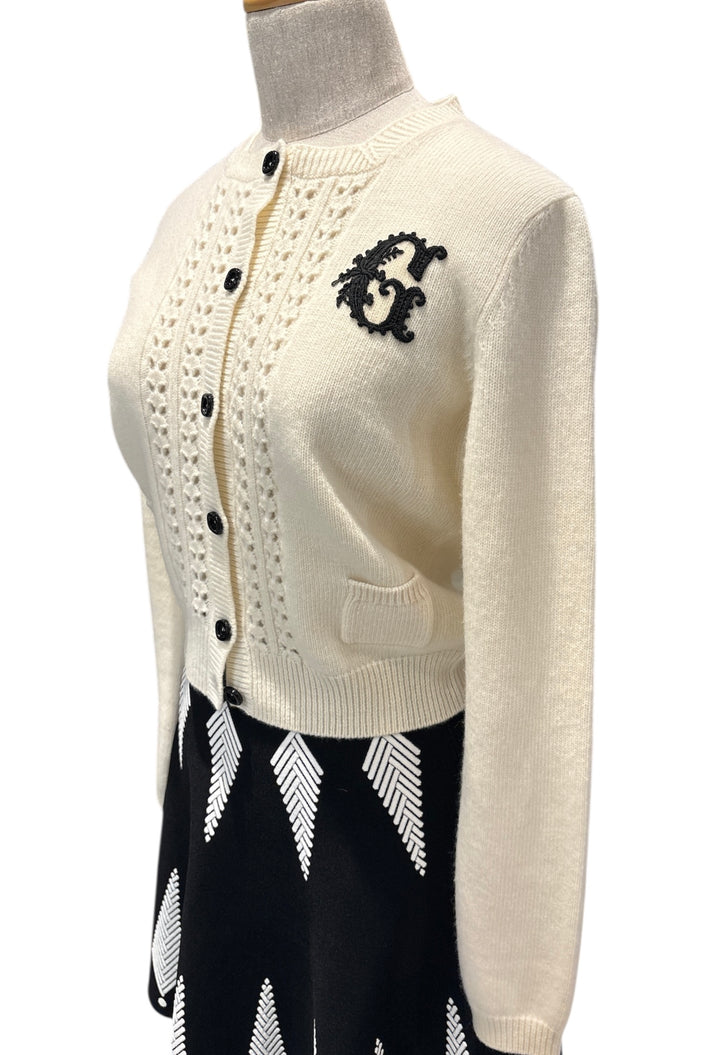 GUCCI 經典刺繡針織外套 GUCCI classic embroidered knit cardigan
