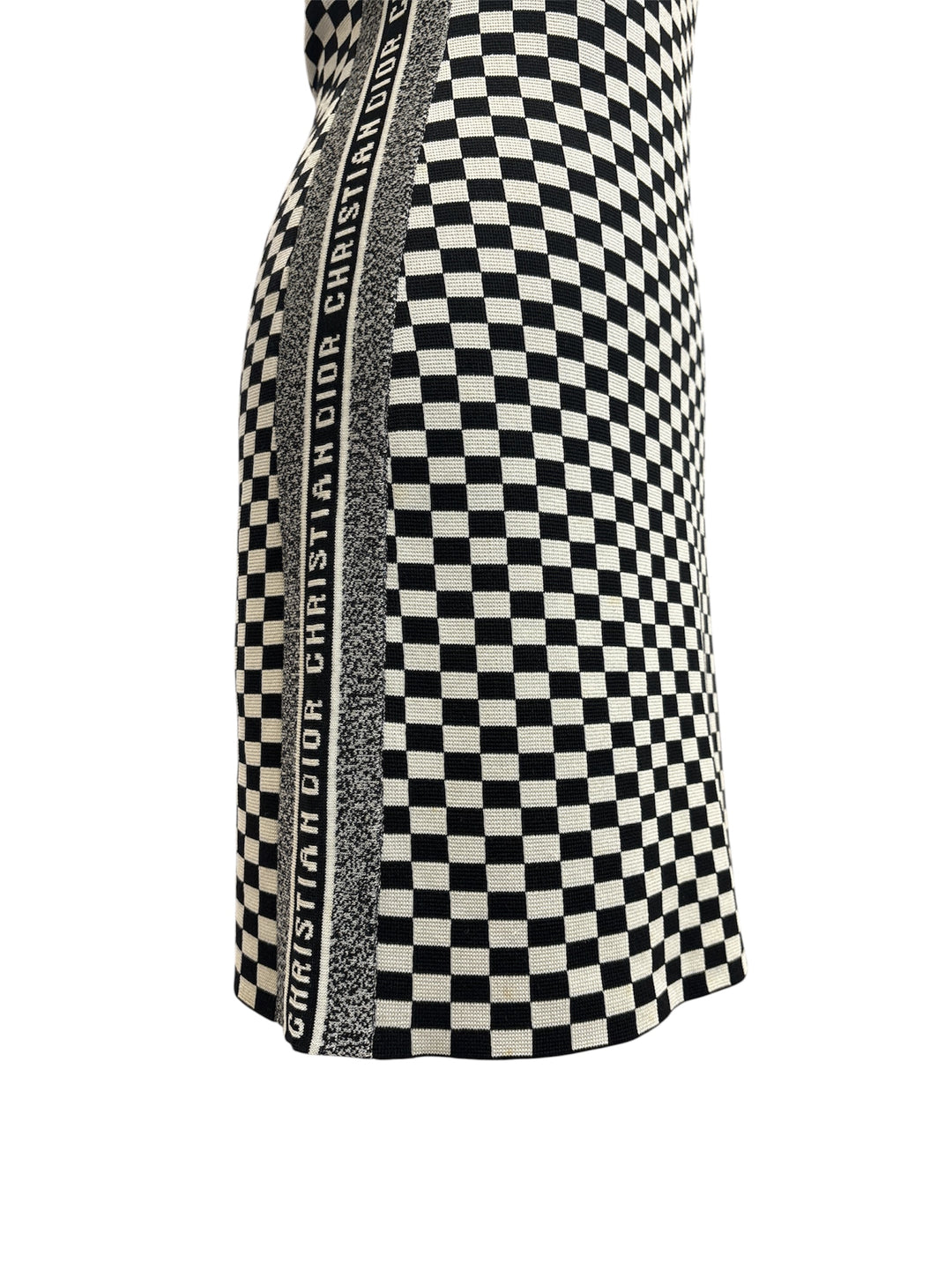 DIOR 黑白棋盤格針織連身裙 DIOR black and white checkered knit dress