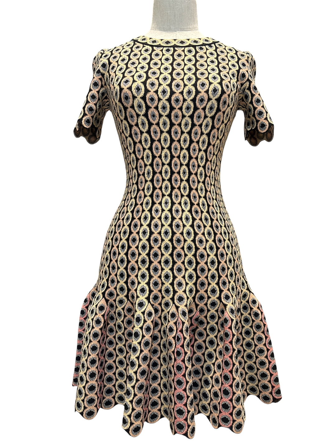 ALAÏA 幾何圖案針織洋裝 ALAÏA geometric pattern knitted dress