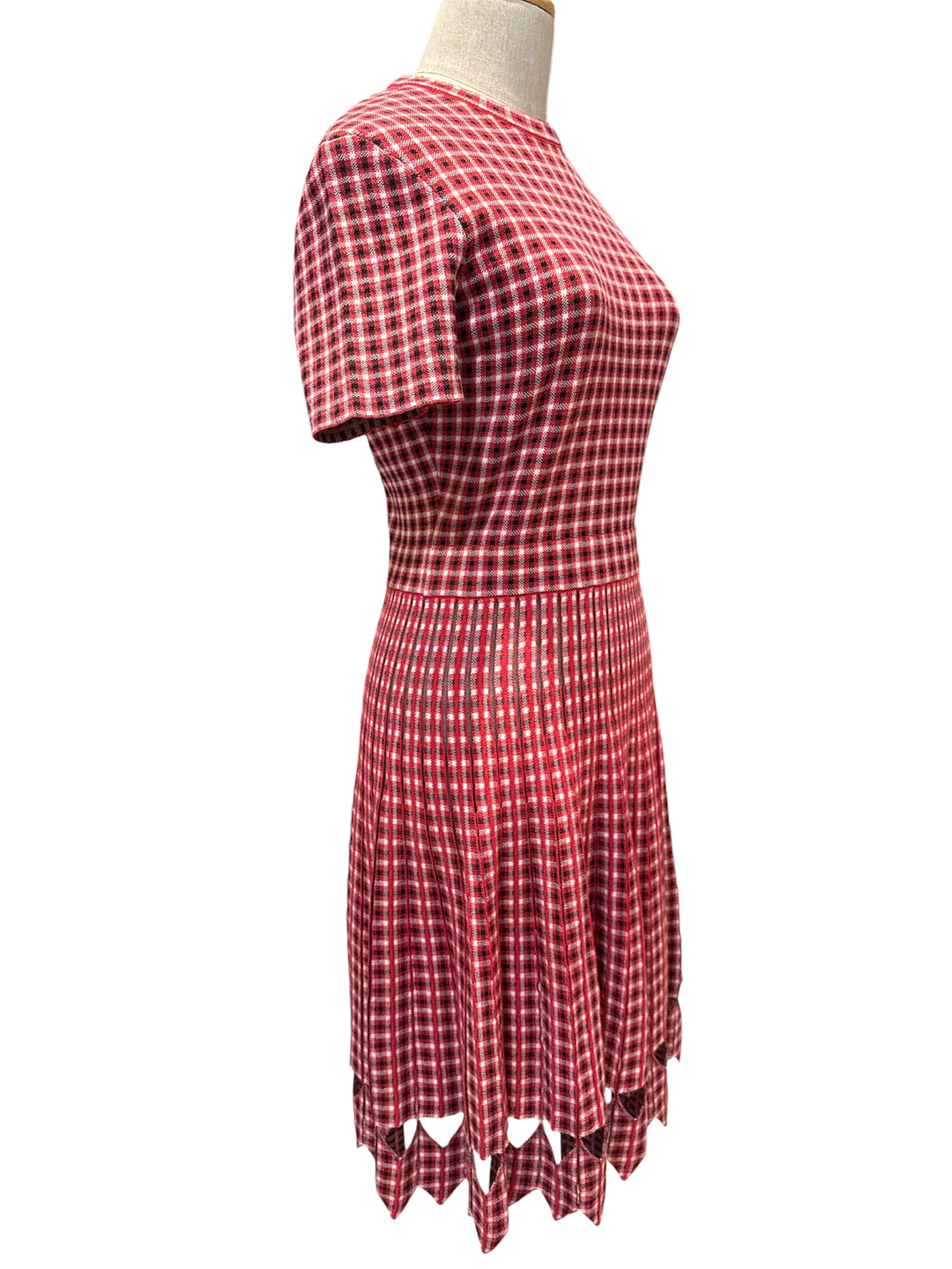 FENDI格紋鏤空針織連身裙 FENDI plaid openwork knit dress