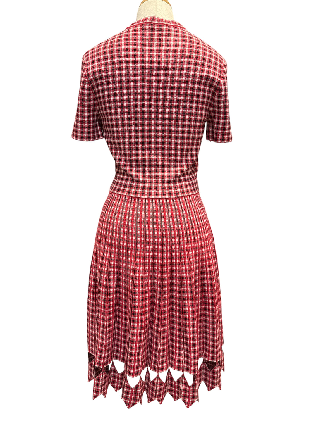 FENDI格紋鏤空針織連身裙 FENDI plaid openwork knit dress