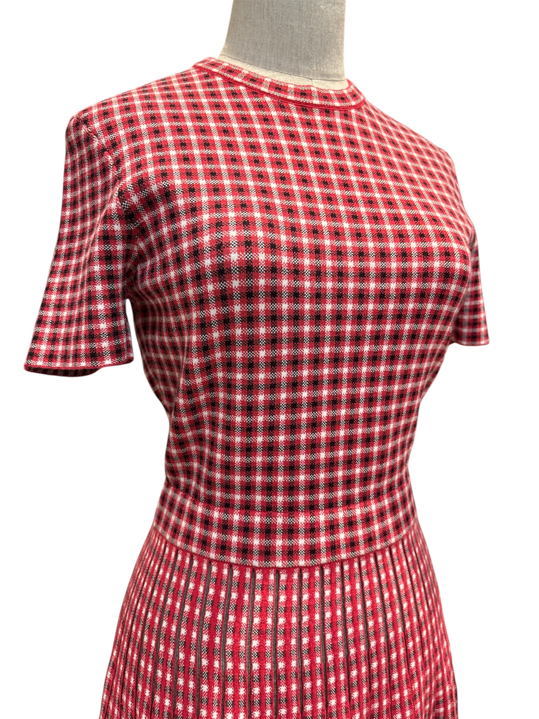 FENDI格紋鏤空針織連身裙 FENDI plaid openwork knit dress