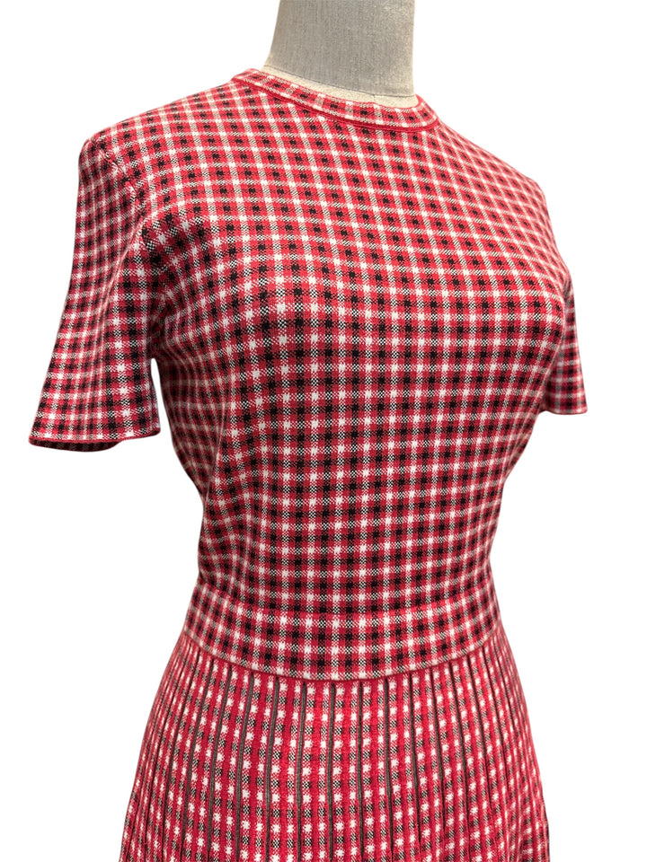 FENDI格紋鏤空針織連身裙 FENDI plaid openwork knit dress