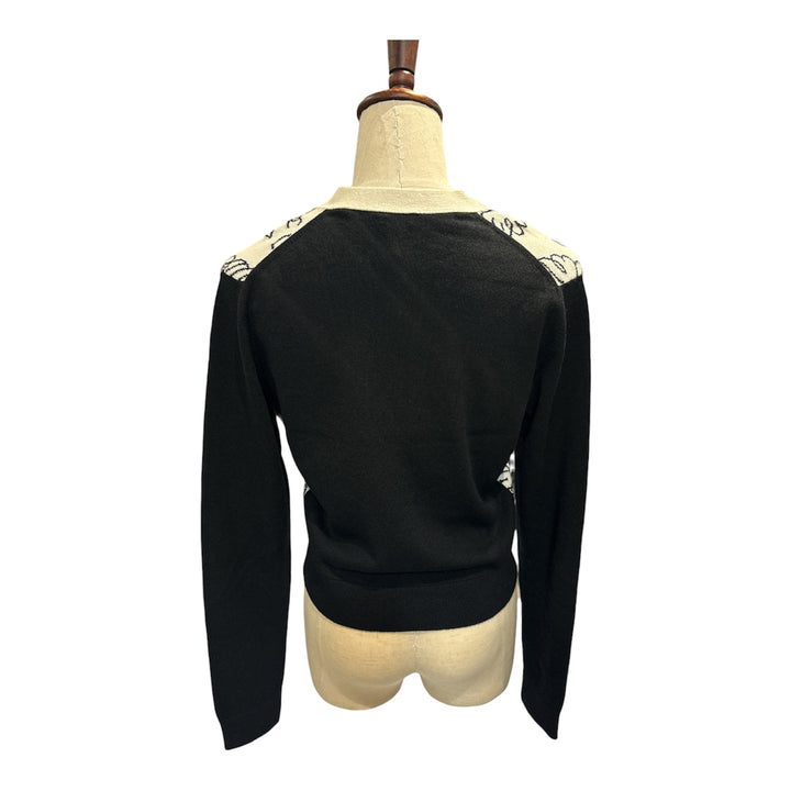 CHANEL黑白拼色和平鴿短款針織開衫CHANEL Black and White Color Block Dove Short Knit Cardigan