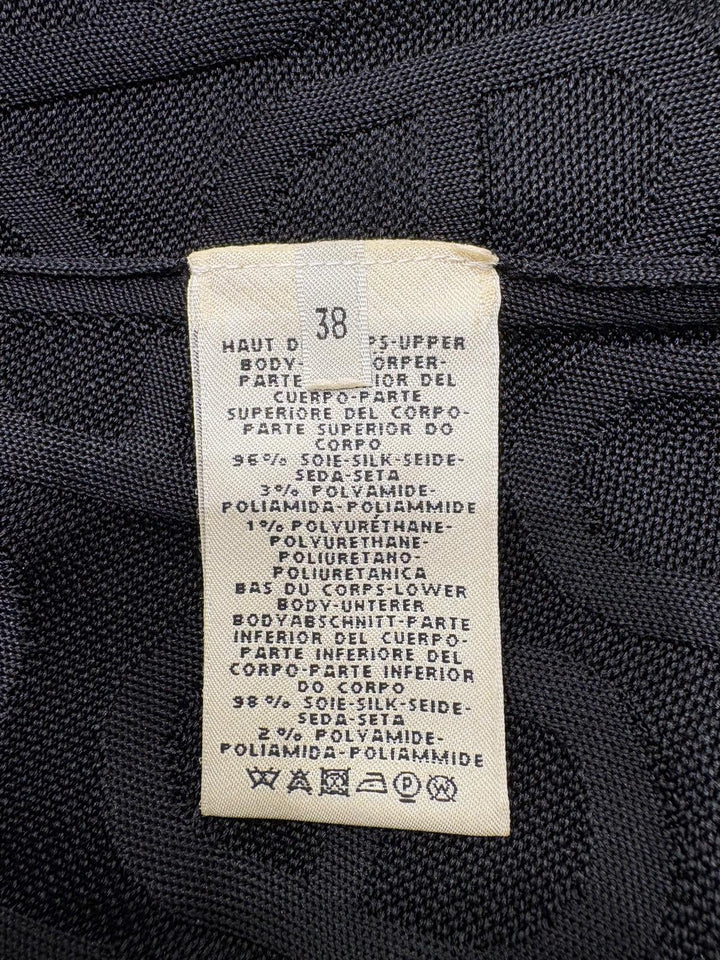 Hermès  圖案提花 絲絨針織黑色連身裙 Hermès graphic jacquard velvet knit black dress