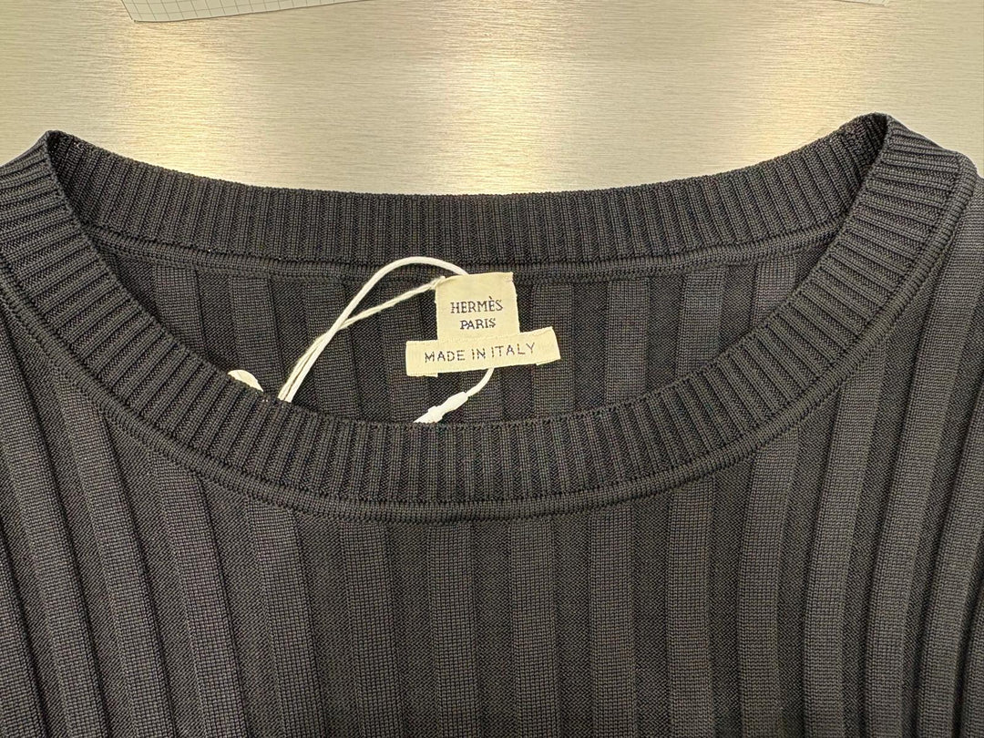 Hermès  圖案提花 絲絨針織黑色連身裙 Hermès graphic jacquard velvet knit black dress