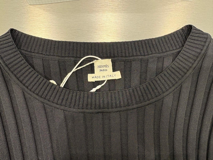 Hermès  圖案提花 絲絨針織黑色連身裙 Hermès graphic jacquard velvet knit black dress
